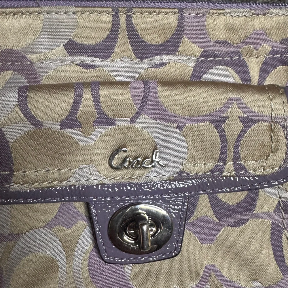 Coach Tan and Purple Crossbody Bag - Picture 2 of 8